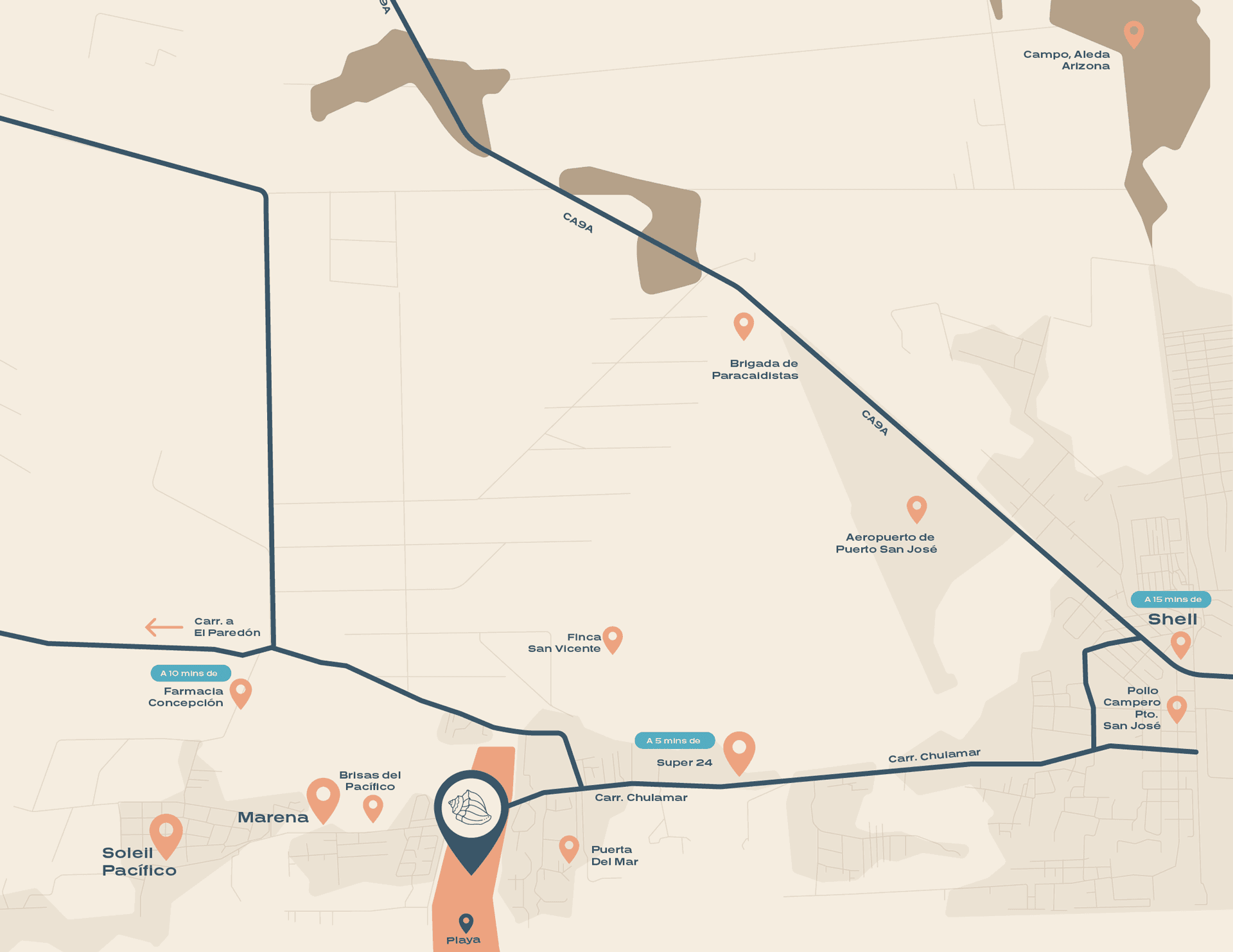 Mapa del complejo Damare